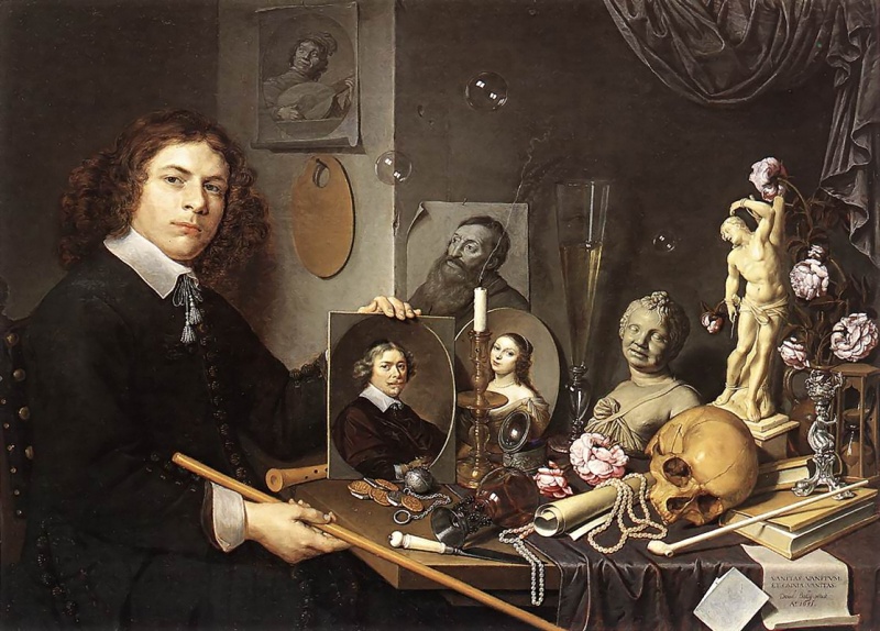 Plik:David-Bailly-Self-Potrait with Vanitas Symbols-Dutch-1651.jpeg